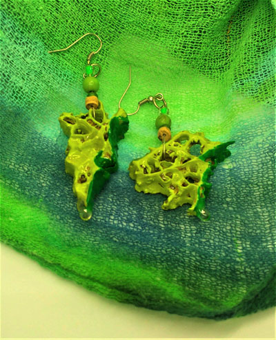 Aretes penca nopal verdes coco