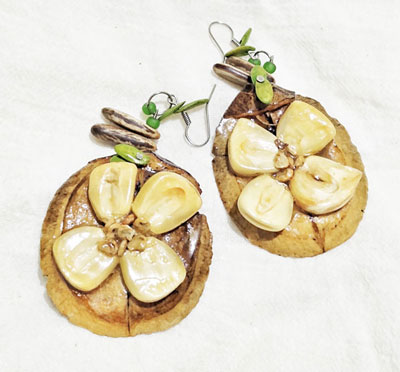 Aretes jacaranda flor maíz