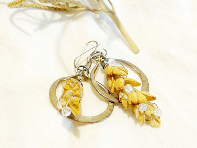 Aretes trigo en plata