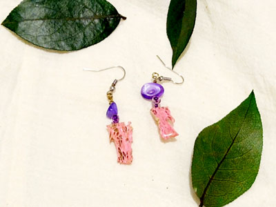 Aretes nopal mora rosa