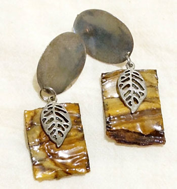 Aretes penca hoja